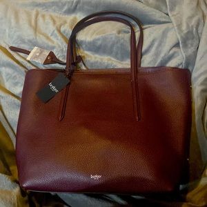 Beautiful Botiker Cranberry Suede and Leather Tote